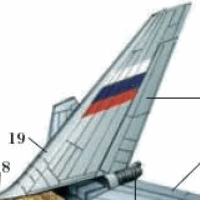 das Flugzeugheck